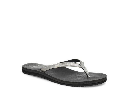 Sanuk Yoga Joy Shimmer Metallic - Sanuk Sandals Womens Silver - Philippines AIZJFK805